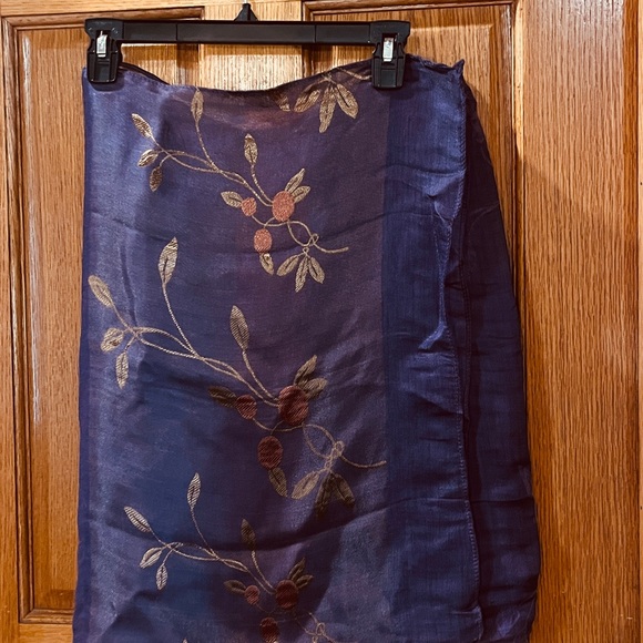 Embroidered Blue Scarf - Picture 2 of 6